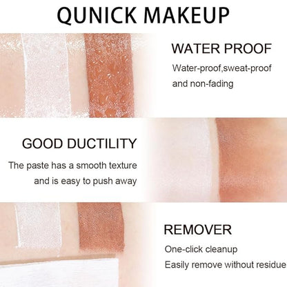 evpct 2Pcs Face Cream Contour Bronzer Sticks Makeup Highlighter Highlight Brown Coffee Pearl White Creme Cheek Contour Sticks contorno en crema Bronzing Foundation Face Contour Stick Kit,7+9 Uneversal