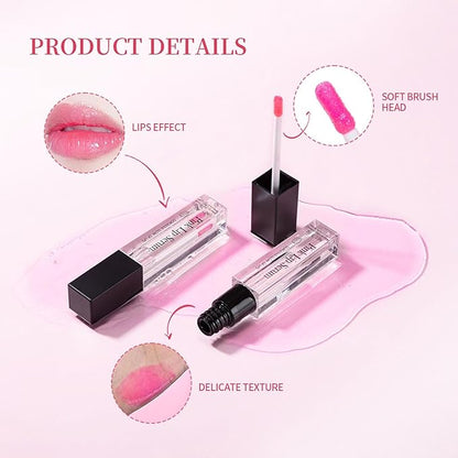 Lip Serum, Moisturizing Hydrating, Long Lasting Revitalizing, Lip Serum Oil with Organic Matter, Lightweight Texture, for Youthful and Radiant Look, Makeup Cosmetic