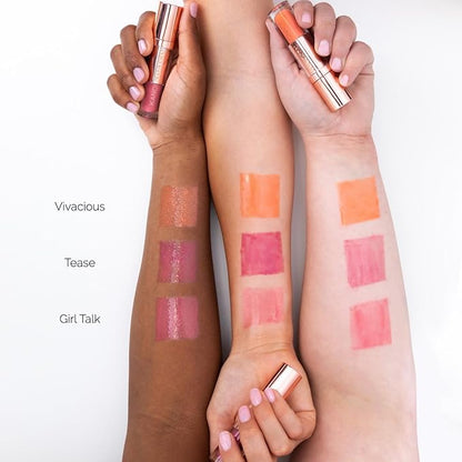 Kandi Koated Lacquer Illuminating Lip Cream [Vivacious] Creamy Lipstick | Natural Colors, Moisturizing Lip Lacquer, Paraben-Free, Cruelty-Free | Beauty & Makeup