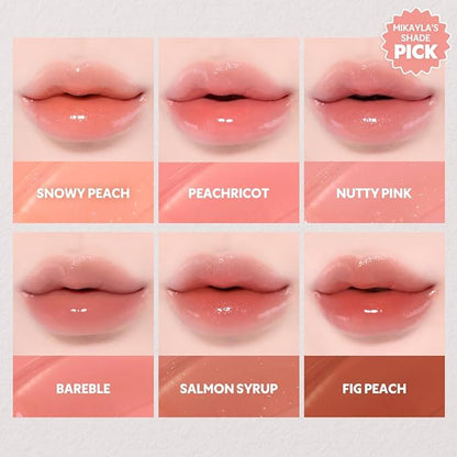 TIRTIR [*Mini Size Waterism Tinted Lip Gloss #07 Cassis Plum, 0.06 Fl Oz – Kiss Ready Lipgloss, 12H Long Lasting Non Sticky Natural Tinted Glow Korean Multiuse Cheek and Lip Tint for Women gift