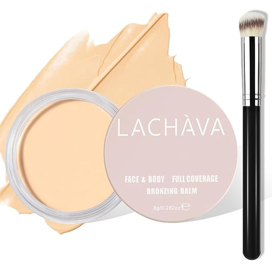 Full Coverage Cream Concealer Kit with Brush - Hydrating Waterproof Under-Eye Concealer for Concealing Dark Circles, Acne, Blemishes, Pores, and Spots (#04)