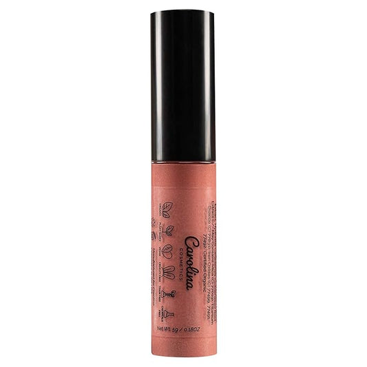 Non-Sticky Lip Gloss (Divine) - Plant-Based Hydrating & Nourishing with Sunflower Seed Oil, Cacao & Grape Seed Oil - 5g/0.18oz