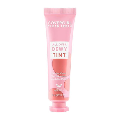 COVERGIRL Clean Fresh Dewy Tint 400 Dreamy Pink, 3-in-1 Tint, Blendable Color For Eyes, Lips & Cheeks, 0.33 fl oz (Pack of 1)