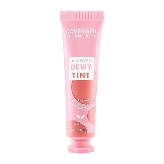 COVERGIRL Clean Fresh Dewy Tint 400 Dreamy Pink, 3-in-1 Tint, Blendable Color For Eyes, Lips & Cheeks, 0.33 fl oz (Pack of 1)