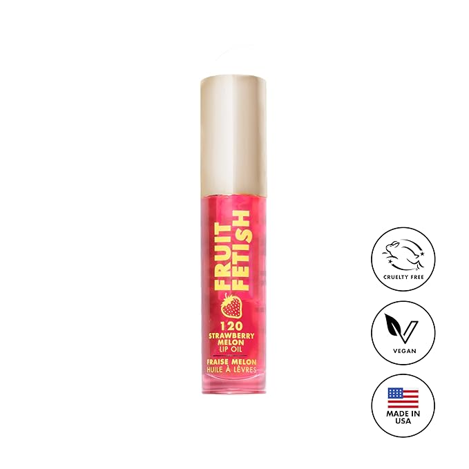 Milani Fruit Fetish Lip Oil with Vitamin E for Instant Hydration, Fruit Extract Infused Lip Treatment and Moisturizing Lip Gloss - Strawberry Melon