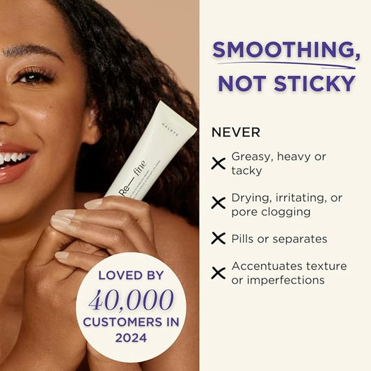 HALEYS Re-fine Soft Matte Poreless Primer (1 oz), Lightweight, Extends Makeup Longwear, Grips, Smooths, Blurs, Fills in Pores and fine lines, for All Skin Types + Tones, Cruelty + Fragrance-Free