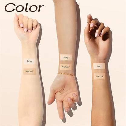 Full Coverage Liquid Foundation - Lightweight & Waterproof Moisturizing Foundation, Oil-Free & Nourishing Formula Concealer for Flawless and Long - Lasting Face Makeup & All Skin Types (#02 Natural)