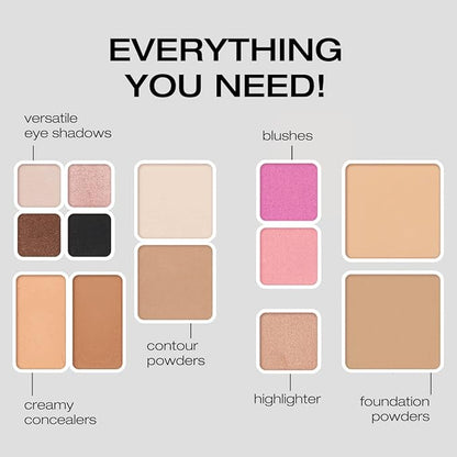 Woosh Beauty, Fold out Face Original Makeup Palette, Travel, All in One, Neutral Cream & Powder (#2.5 Medium Tan)