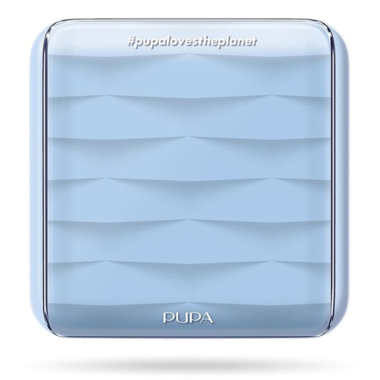 Pupa Milano Make-Up Palette S, 002 Light Blue, 0.28 oz - 7 Pan Eyeshadow Palette and Blush Palette with Matte, Shimmer Finish - Blendable Velvety Texture - Compact Travel-Friendly - Talc-Free Makeup