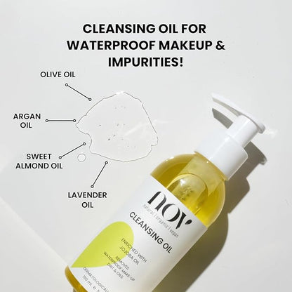 Cleansing Oil - Facial Cleanser for Waterproof Make-Up - Non-Greasy Face Cleanser With Sweet Almond Oil for Hydration - All Skin Types - 5.07 oz