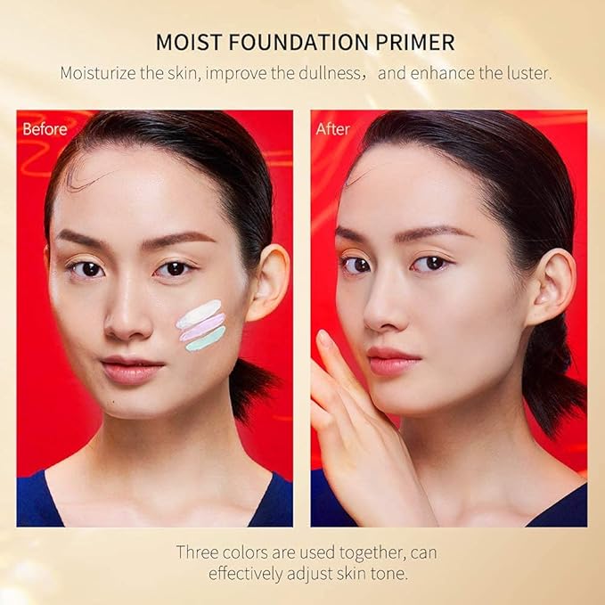 Gemstone Poreless Face Primer, Lightweight & Long-Lasting Makeup Primer for Face, Contains Ruby Powder for Hydrating, Skin Tone Correcting and Brightening, 1 Fl Oz
