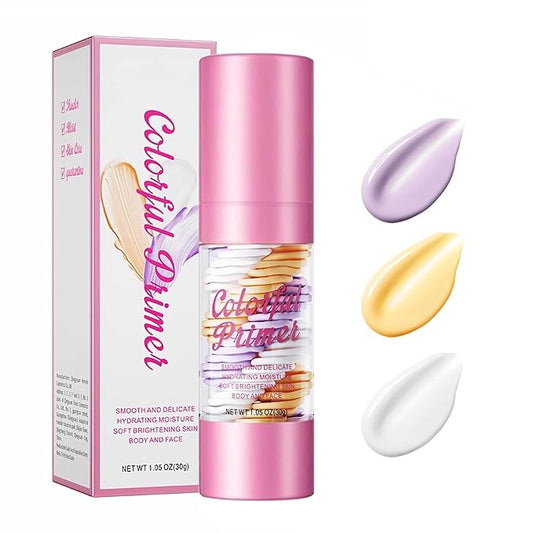 3 In 1 Face Primer,Transparent Makeup Base Isolation Cream,One Step Hydrate Primer for Face Before Makeup,Oil Control Skin Tone Correcting Daily Facial Moisturizer for All Skin Types