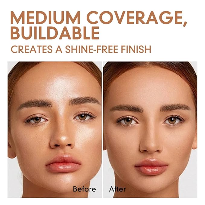 Pressed Matte Face Powder Makeup & Setting Powder for Poreless Wrinkle Blurring Contour Concealer Finishing,Lightweight,High Coverage,Shine Control (Brown-Matte-02, 1.71OZ (Pack of 1))