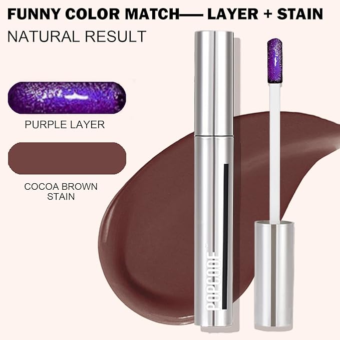 Peel Off Lip Stain - Long Lasting, Transfer Proof and Waterproof Tattoo Lip Tint, Matte Finish Lip Stain Peel Off, Infused with Vitamin E & Algin & Hydroxyacetophenone, #009 Cocoa Brown