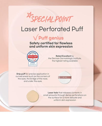 Calming Cool Tone up sun Cushion Foundation SPF50+ CC/BB Cream(0.88FlOz) Transparent&Natural tone-up&Even skin tone-Whitening&Wrinkle Improvement,Derma tested (PINK BEIGE, 0.88Fl Oz(Main))