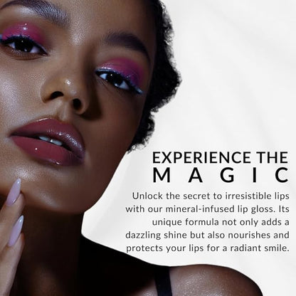 Flori Roberts Mineral Base Lip Shine, Vibrant Lip Gloss Makeup for Women of Color or Deeper Skin Tones, Non-Sticky, Long Wear High Shine Finish