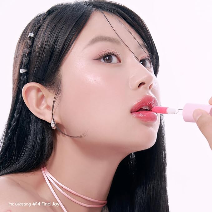 Peripera Ink Glasting Lip Gloss, Non-Sticky, Gloss Shine, 4XL Wand for Easy Application, Korean Lip Gloss, Fuller Looking Lips, Buttery Soft, Long Lasting Lip (014 FIND JOY)
