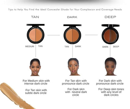 EVE PEARL Dual Salmon Concealer And 202 Concealer Blender Brush Full Coverage Under Brighten Eye Pro Concealer Brush Set Makeup Kit (Medium)