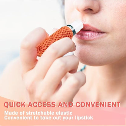 WKieason Lip Balm Sleeves Holder Keychain Bulk 10pcs Clip on Chapstick Key chain Holder Lip Gloss Keychain Holder Sleeve Tight-Knit Elastic Lipstick Key Chain Holder