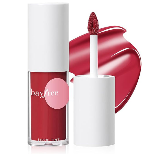 Tinted Hydrating Lip Oil, Korean Makeup Lip Gloss, High Shine, Pigmented Color, Soft Lightweight, Strong Moisturizing, Non-Sticky Lip Oil Tint for Dry Lips, for Healthy Lips All Day Long,Vegan