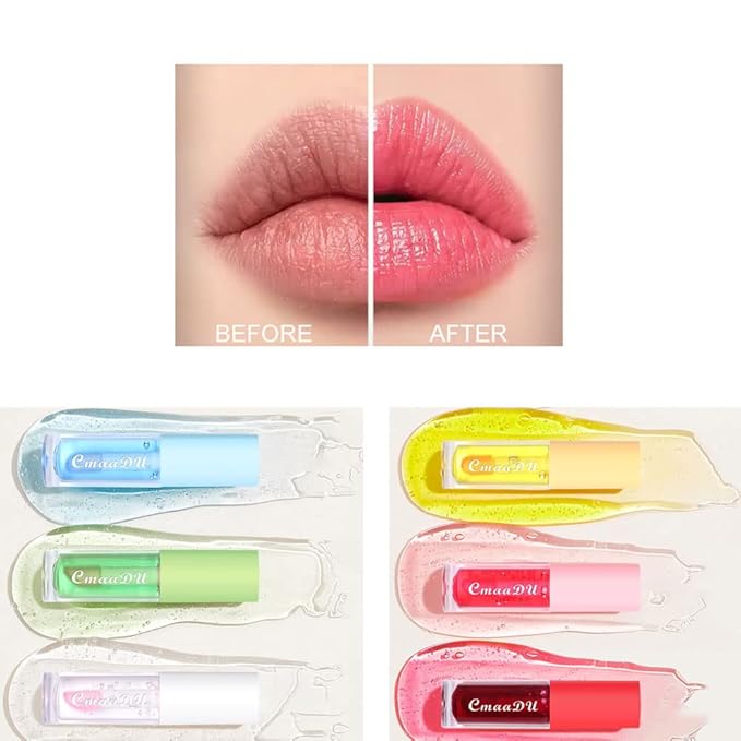 Mysense 6Pcs Lip Gloss Set for Teens, Flavored Color Changing Lip Gloss Pack, Moisturizing Glossy Lipgloss Set for Girls Kids Women