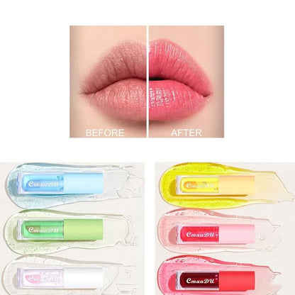 Mysense 6Pcs Lip Gloss Set for Teens, Flavored Color Changing Lip Gloss Pack, Moisturizing Glossy Lipgloss Set for Girls Kids Women
