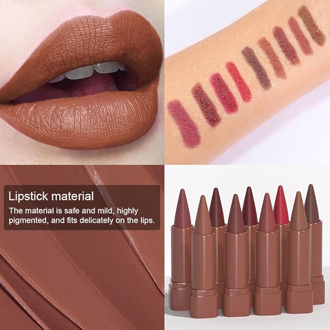 Sculpting Matte Lip Liner pencil,Gradient Matte Lipstick Crayon,Smooth Creamy Texture lip Pencil, Waterproof Smudge Proof Lipstick Pencil,Highly Pigmented Lip Makeup,Vegan Beauty.04#+09#