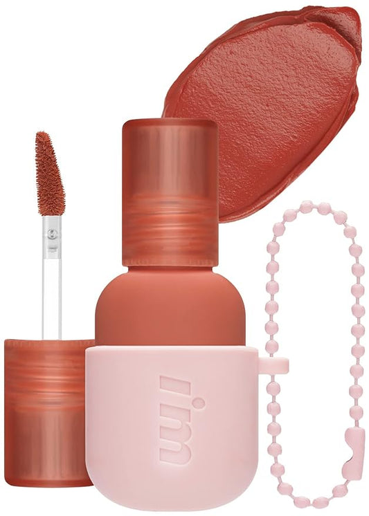 I'M MEME Lip Stain - Color Key Ring Velvet Tint - Gift, Highly-pigmented, Long Lasting, Travel-Friendly, Velvet Finish, 02 Quiet Coral, 2.8 g