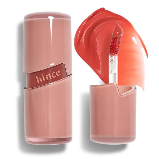 HINCE Raw Glow Gel Tint - Glossy Dewy Lip Tint, Non-Sticky & Long Wearing Lip Gloss for Natural Glass Glow, Moisturizing Liquid Lipstick, Vegan, 0.13 fl.oz. (RAWPRICOT, 03)