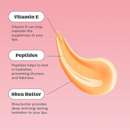 Glossmetics Sweet Peach Lip Glaze - Overnight Lip Mask for Dry Lips. Fruit Butter Lip Mask, Hydrating and Moisturizing Lip Balm for Soft, Smooth Lips. Peach, 10ml
