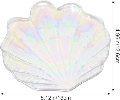 yueton 1PCS Glass Nail Art Palette Colorful Shell Shape Nail Art Palette Creative Nail Art Display Stand Makeup Palette Nail Art Supplies