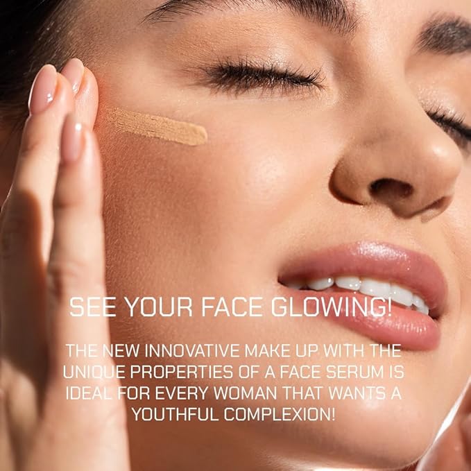 Radiant Professional Wonderlight Serum Liquid Foundation for Makeup Kit - Alternative to Bronzer Powder - Color Corrector & Under Eye Concealer - Matte Eyeshadow Base - 1.01 oz - Porcelain Beige (01)