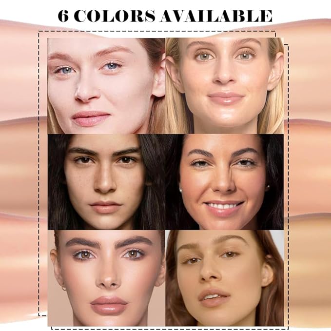 Liquid Full Coverage Matte Foundation, 6 Colors Blendable Light Medium Nude Beige Pink Orange Flawless Concealer for Face Makeup, Oil Control, Lightweight, Blurring Cover Uneven Skin Tone (01#, 30ml)