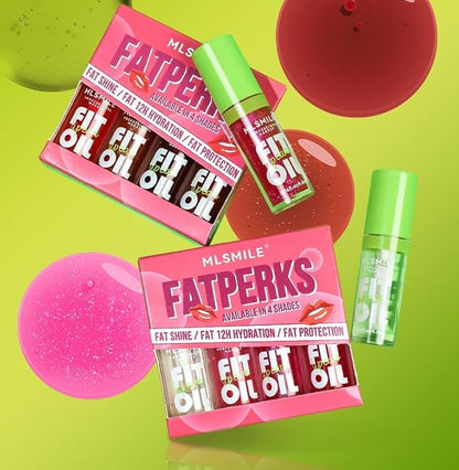 4 Colors Lip Oil Lip Glaze, Hydrating Lip Glow Oil Fit Oil Lip Care, Shiny Transparent Lip Gloss Plumping,Long Lasting Nourishing Non-sticky Fresh Clear Smooth Lip Care Product-Set A