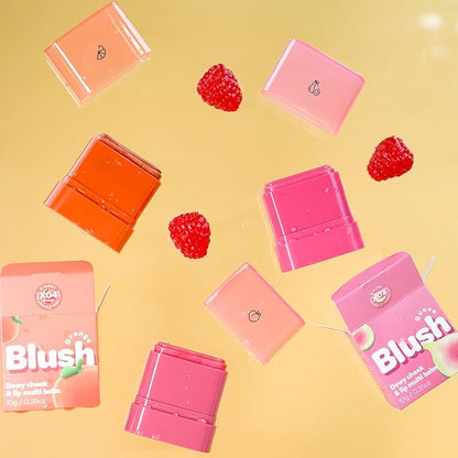 Multi-Purpose Makeup Hydrating Cream Blush Stick, Beauty Solid Moisturizer Stick For Cheek & Eyes & Lips，Waterproof Natural Moisture Smooth Blendable Matte Finish Face Blush Makeup (#05 Rasberry)