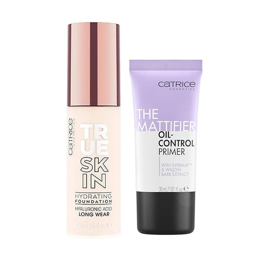Catrice | True Skin Foundation 01 & The Mattifier Oil-Control Primer | Full Coverage Makeup | Vegan & Cruelty Free