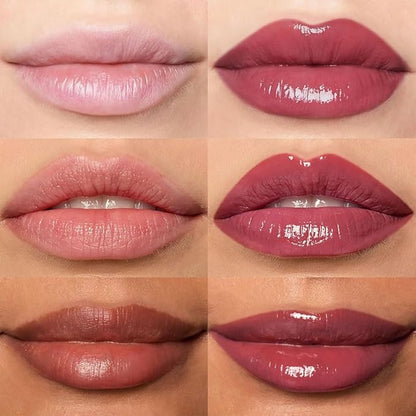 Hydrating Glow Lip Gloss Oil, Tinted Lip Plumper Lip Glosses Oil, Younger-Looking Lips Chocolate Scent, Non-Sticky Creamy Texture for Dry Lips, Brillo labial en aceite hidratante con brillo 08#