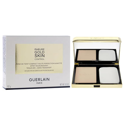 Parure Gold Skin Control Matte Compact Foundation - 0N Very Light Skin with Neutral Beige Undertones by Guerlain for Women - 0.3 oz Foundation