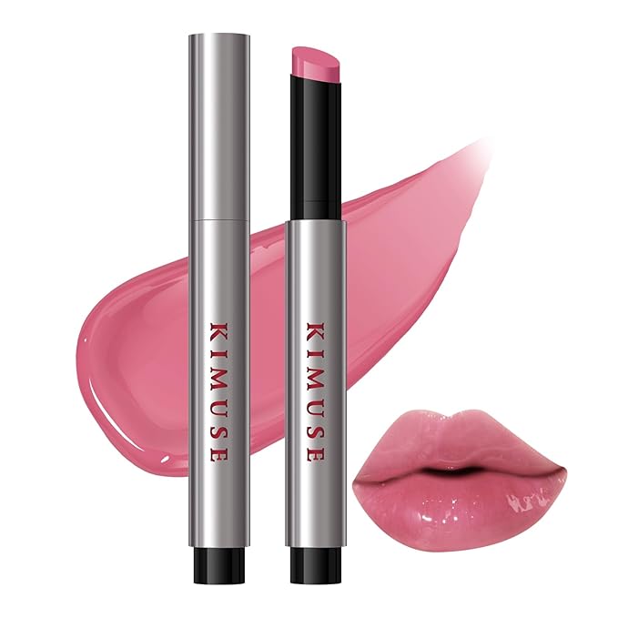 KIMUSE Lip Plumper, Hydrating Korean Lip Gloss, Click Tinted Lip Balm Solid Lipstick for Plumps & Moisturizes, Long-wearing All-in-one Lip Plumping, Gloss, Balm
