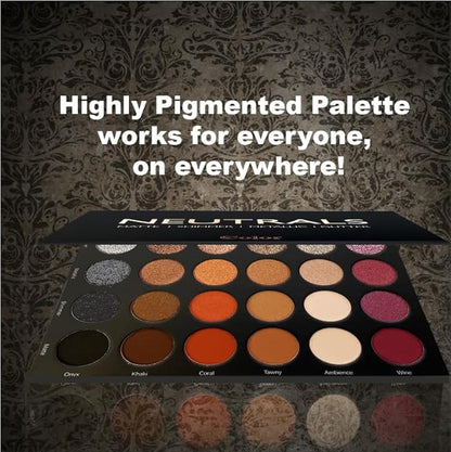 Ccolor Cosmeticss - Neutrals, 24-Color eyeshadow Palette Matte/Shimmer/Metallic.Glitter Finish, Highly Pigmented Eye shadow Makeup, Long- Wearing Eye Palette, Eye Makeup Kit with Easy-to-Blend Shades