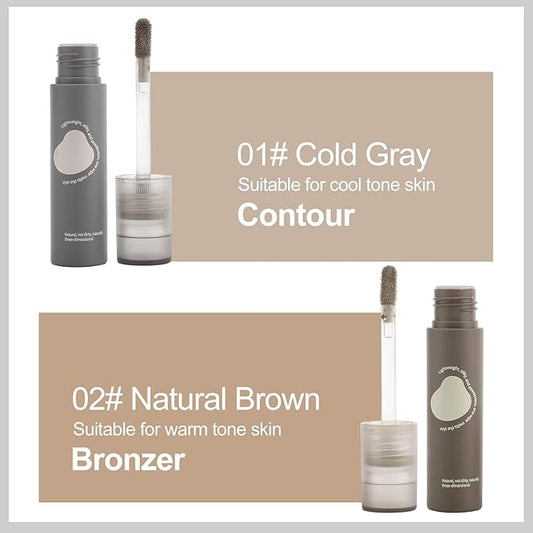 Erinde Cool Toned Liquid Contour Stick – Cold Grey Cream Bronzer for Sculpted Look, Lightweight Blendable Matte Finish, Long Lasting Liquid Contouring Makeup, Vegan & Cruelty-Free, 102