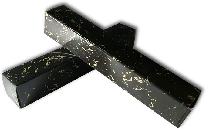 50 Pcs Empty Lip Gloss Boxes 12x2x2cm Mascara Wand Tube Packaging Black Marbling Long Lipgloss Paper Case Lip Balm Glaze Gift Organizer Foldable DIY Make-up Sample Wrapping Storage