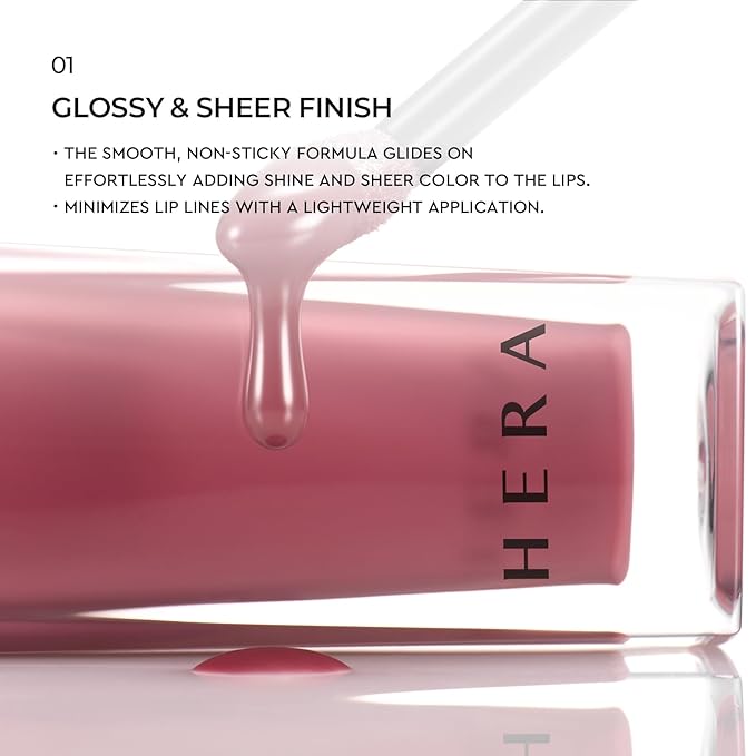 HERA Sensual Nude Lip Gloss #102 FLIRTY | Volumizing Sheer & Glossy Finish, Non-sticky, Moisturizing and Hydrating, Korean Makeup, 0.17 oz. (5g)