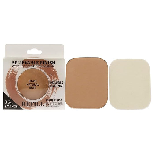 Sorme' Treatment Cosmetics Believable Finish Dual Active Foundation Refill, Natural Buff