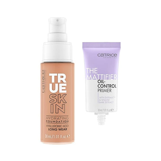 Catrice | True Skin Foundation 65 & The Mattifier Oil-Control Primer | Full Coverage Makeup | Vegan & Cruelty Free