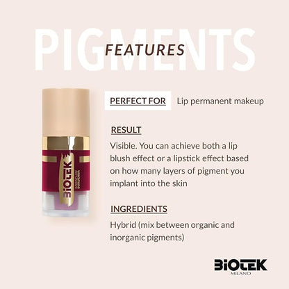 Biotek Lip Pigment for Permanent Makeup - Bordeaux Color for Lip - Made in Italy - Bordeaux 0,24 fl.oz.