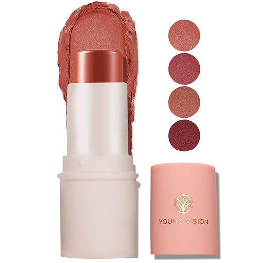 YOUNG VISION Cream Blush for Lips and Cheeks, Moisturize, Nature Look and Long wear Putty Blush, 8054-01