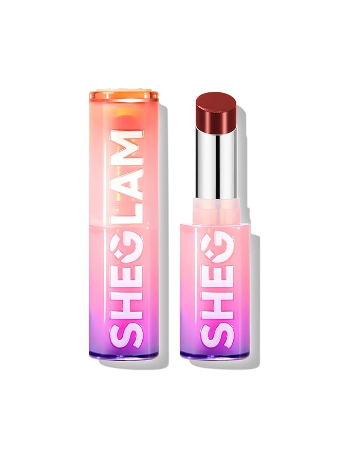 SHEGLAM Mirror Kiss High-Shine Lipstick Silky Jelly Texture Hydrated&Smooth Lip Gloss-Bold Type
