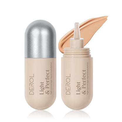 Liquid Foundation Makeup Medium Coverage, Lightweight Flawless Finish Foundation, Improves Uneven Skin Tone, Nude 1.26 Fl Oz,3#