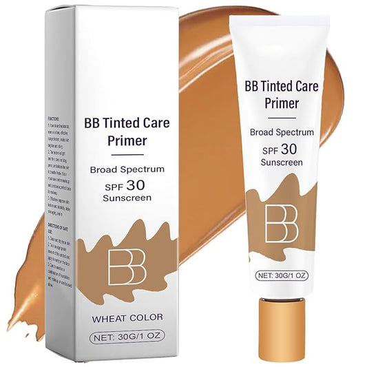 BB Cream Tinted Moisturizer SPF 30, BB Tinted Primer Full Coverage, Even Skin Color Hydrating and Smoothing